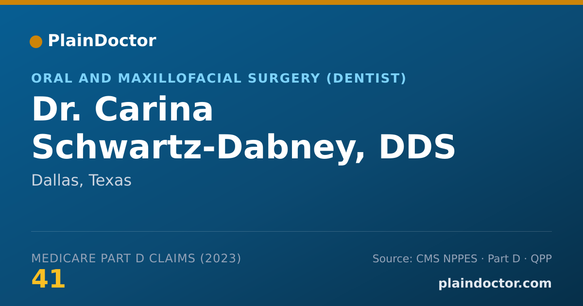 Shareable card for Carina Schwartz-Dabney, DDS PHD - Oral and Maxillofacial Surgery (Dentist), Dallas, TX
