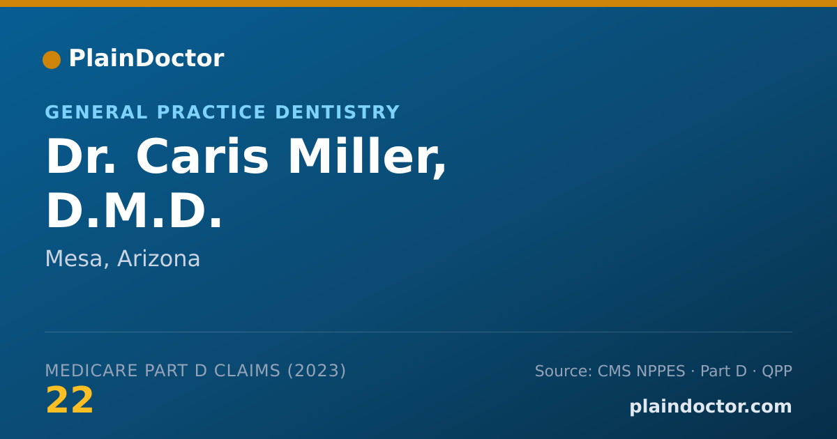Shareable card for Caris Miller, D.M.D. - General Practice Dentistry, Mesa, AZ