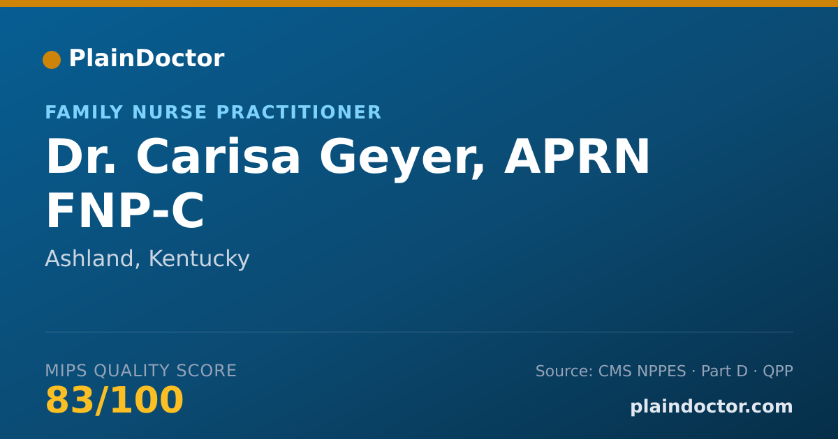 Shareable card for Carisa Geyer, APRN FNP-C - Family Nurse Practitioner, Ashland, KY