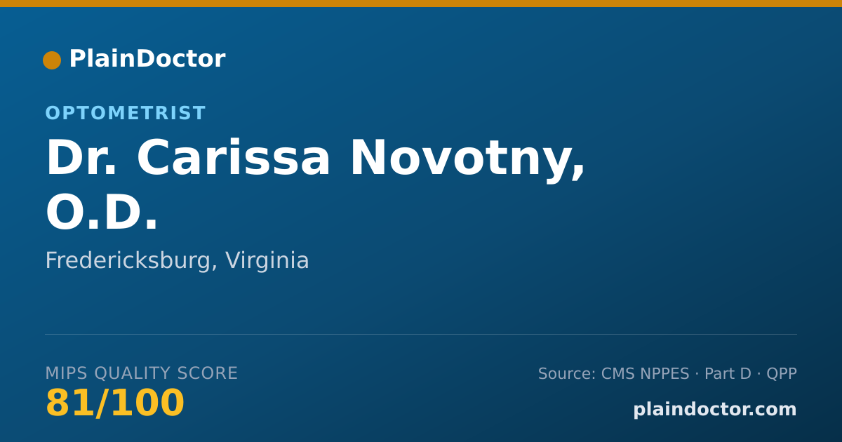 Shareable card for Carissa Novotny, O.D. - Optometrist, Fredericksburg, VA