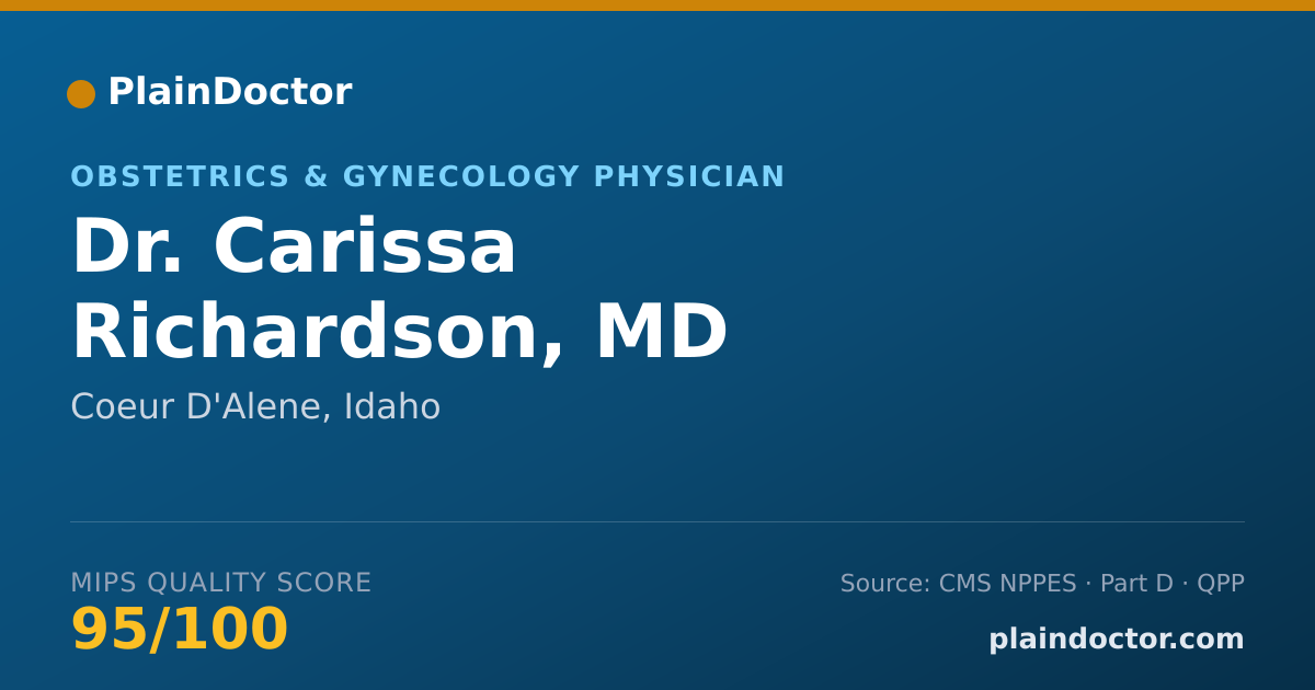 Shareable card for Carissa Richardson, MD - Obstetrics & Gynecology Physician, Coeur D'Alene, ID