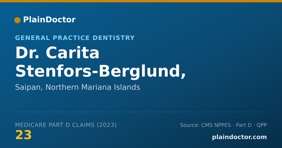 Shareable card for Carita Stenfors-Berglund, D.D.S. - General Practice Dentistry, Saipan, MP