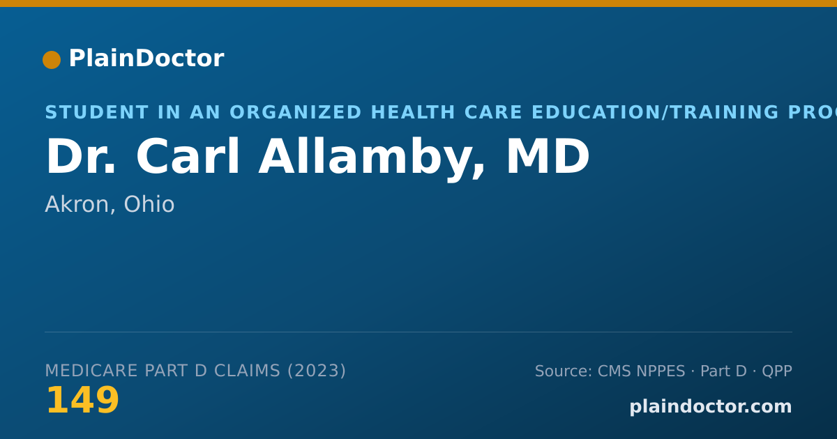 Shareable card for Carl Allamby, MD - Student in an Organized Health Care Education/Training Program, Akron, OH