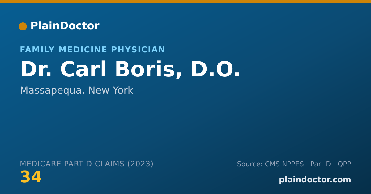 Shareable card for Carl Boris, D.O. - Family Medicine Physician, Massapequa, NY