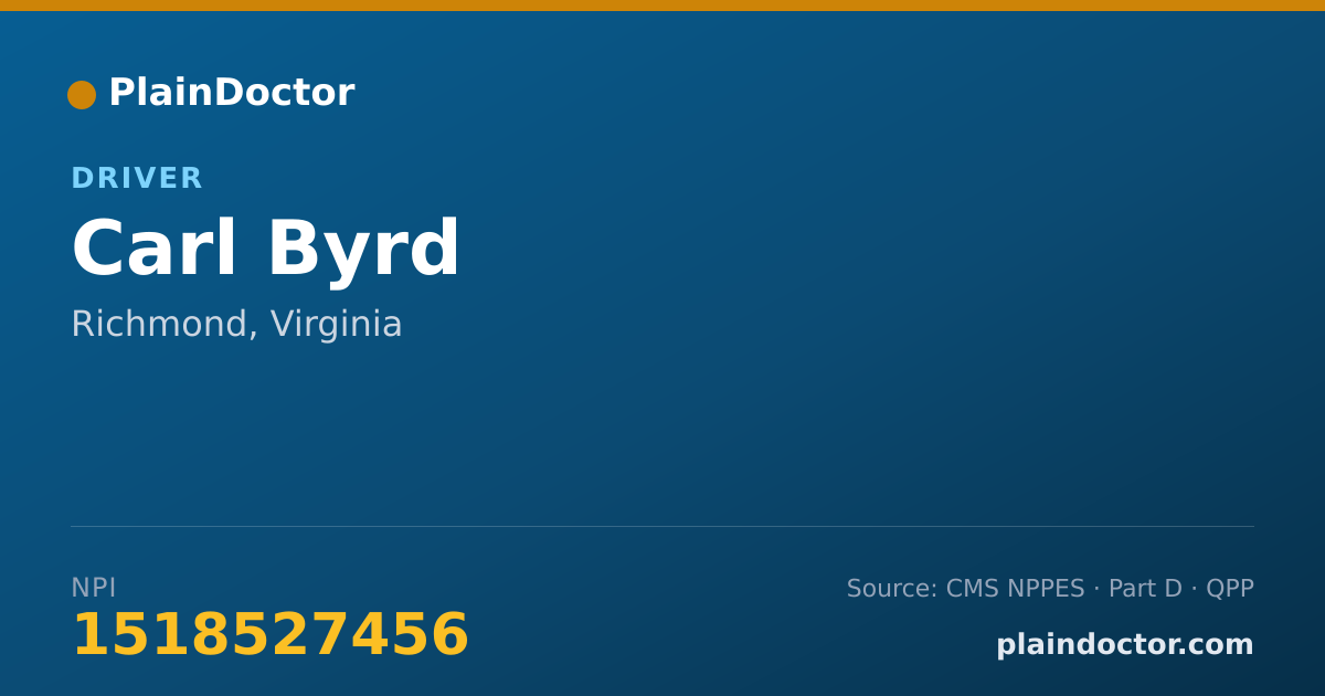 Shareable card for Carl Byrd - Driver, Richmond, VA