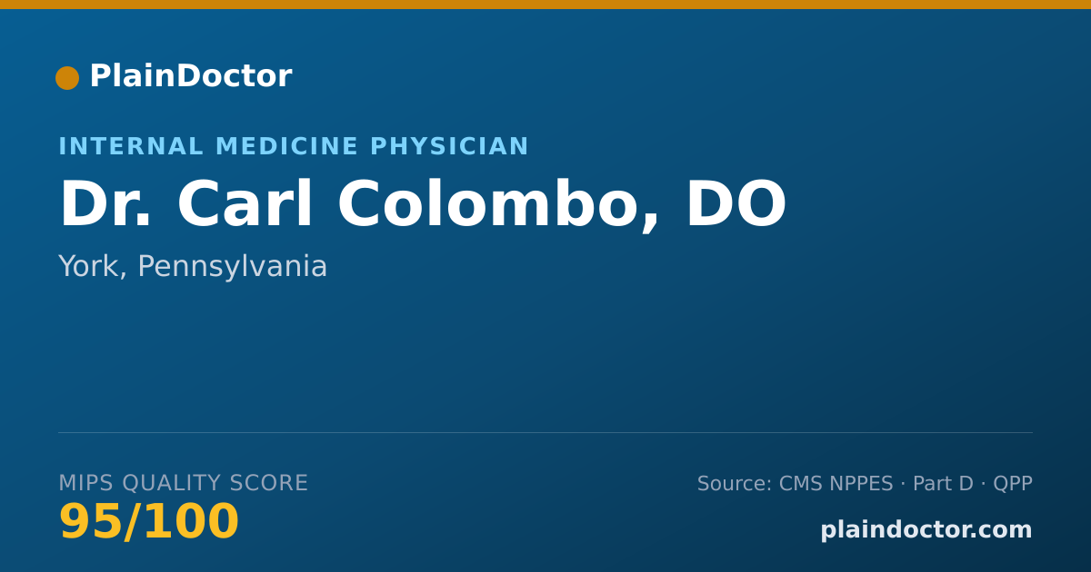 Shareable card for Carl Colombo, DO - Critical Care Medicine (Internal Medicine) Physician, York, PA
