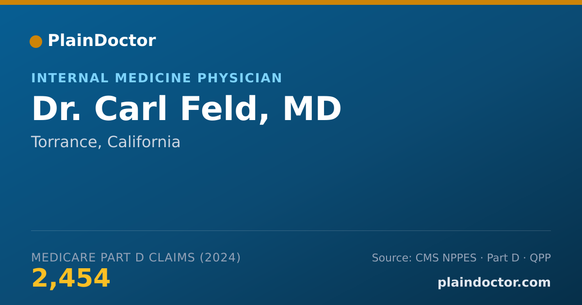 Shareable card for Carl Feld, MD - Internal Medicine Physician, Torrance, CA