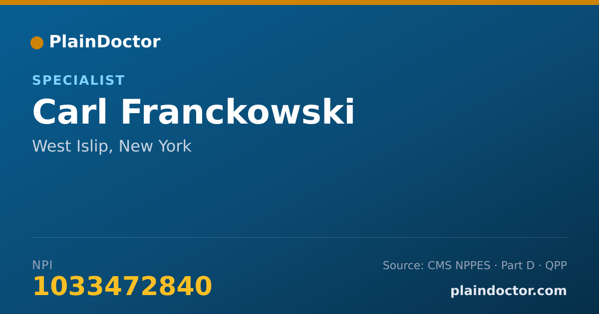 Shareable card for Carl Franckowski - Specialist, West Islip, NY
