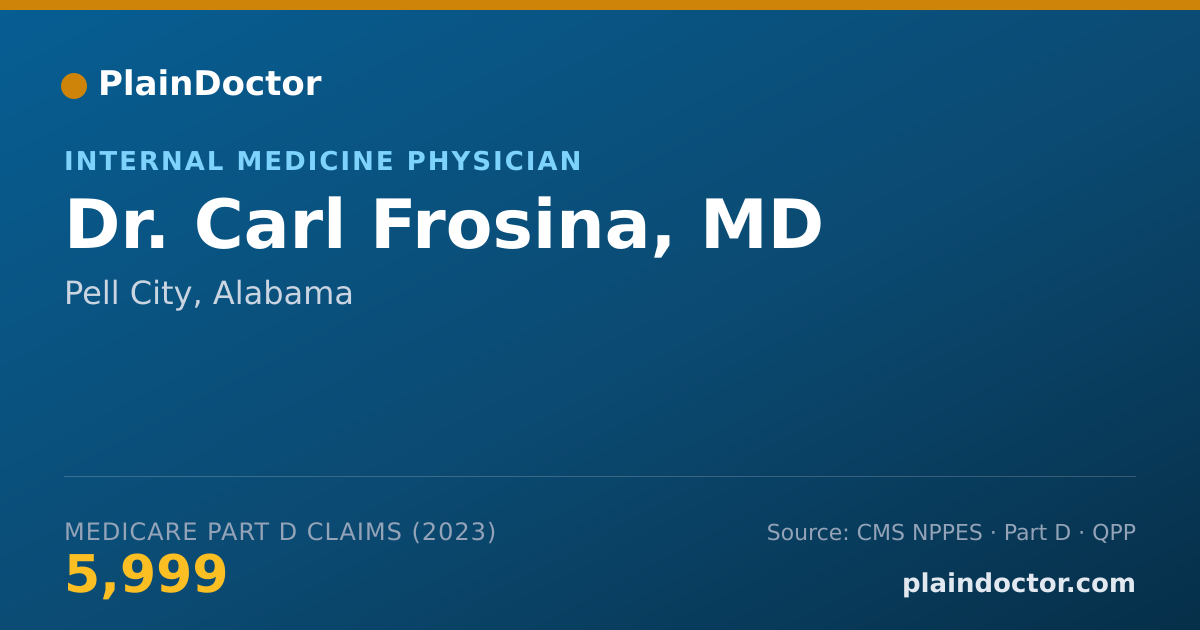 Shareable card for Carl Frosina, MD - Internal Medicine Physician, Pell City, AL