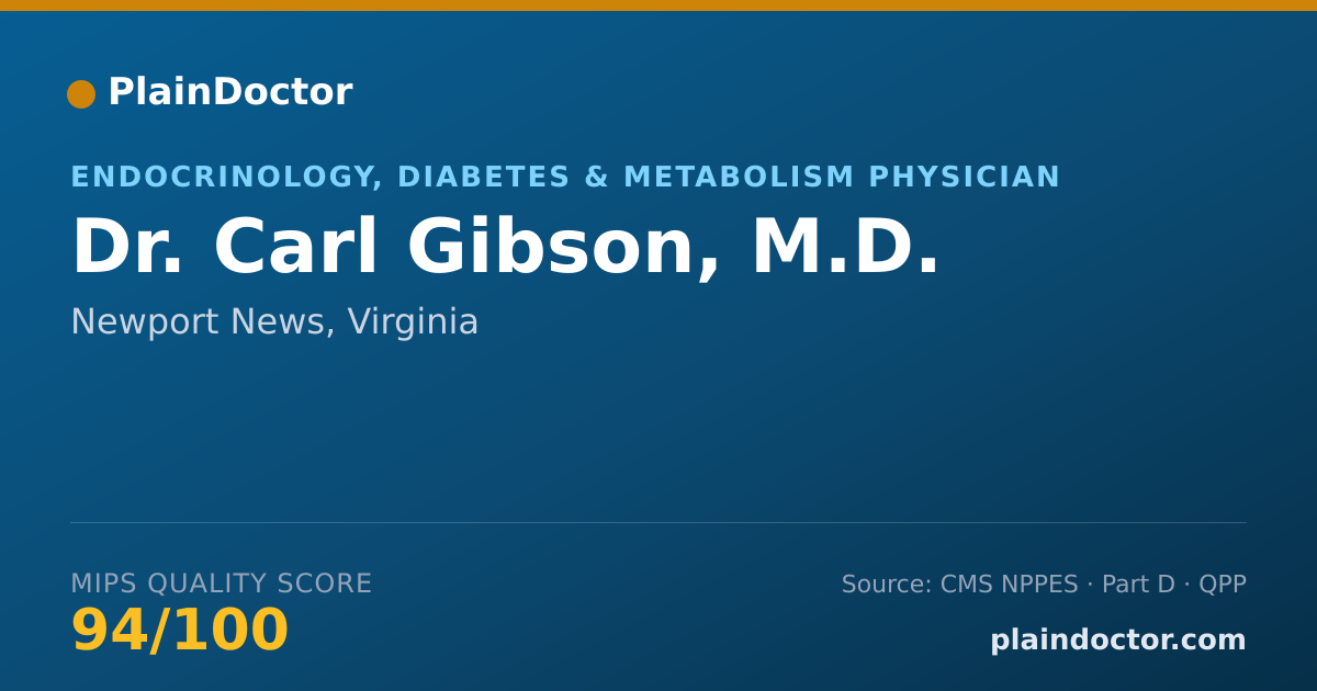 Shareable card for Carl Gibson, M.D. - Endocrinology, Diabetes & Metabolism Physician, Newport News, VA