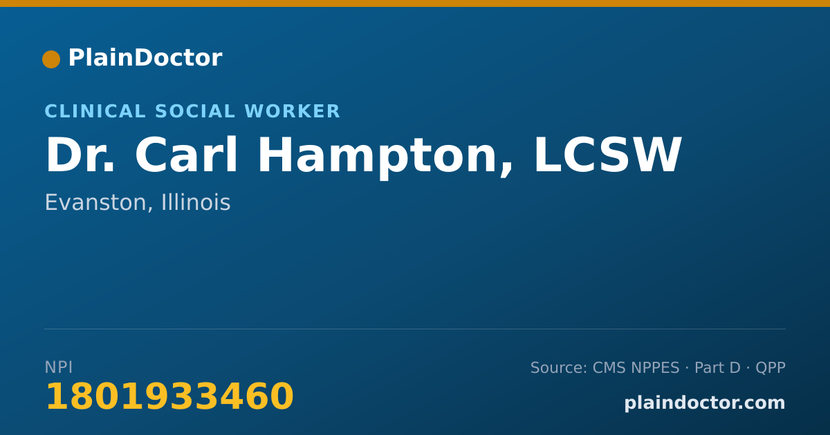 Shareable card for Carl Hampton, LCSW - Clinical Social Worker, Evanston, IL