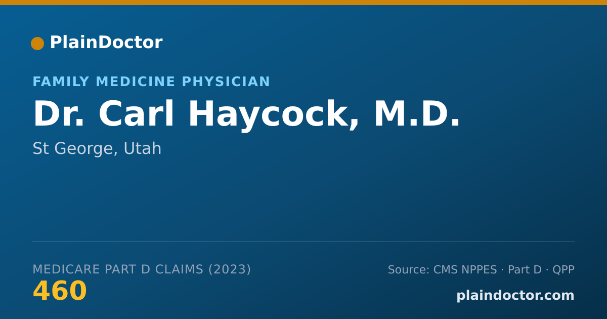 Shareable card for Carl Haycock, M.D. - Family Medicine Physician, St George, UT
