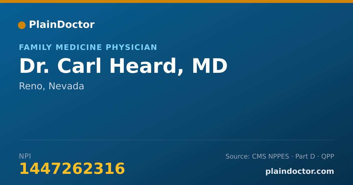 Shareable card for Carl Heard, MD - Family Medicine Physician, Reno, NV