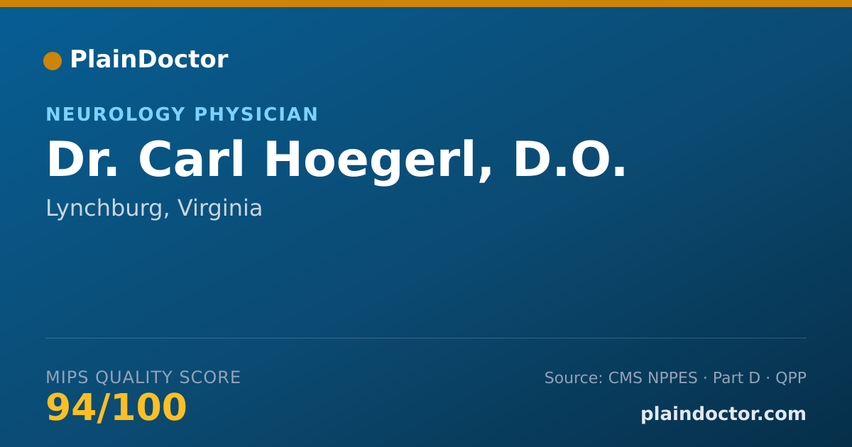 Shareable card for Carl Hoegerl, D.O. - Neurology Physician, Lynchburg, VA