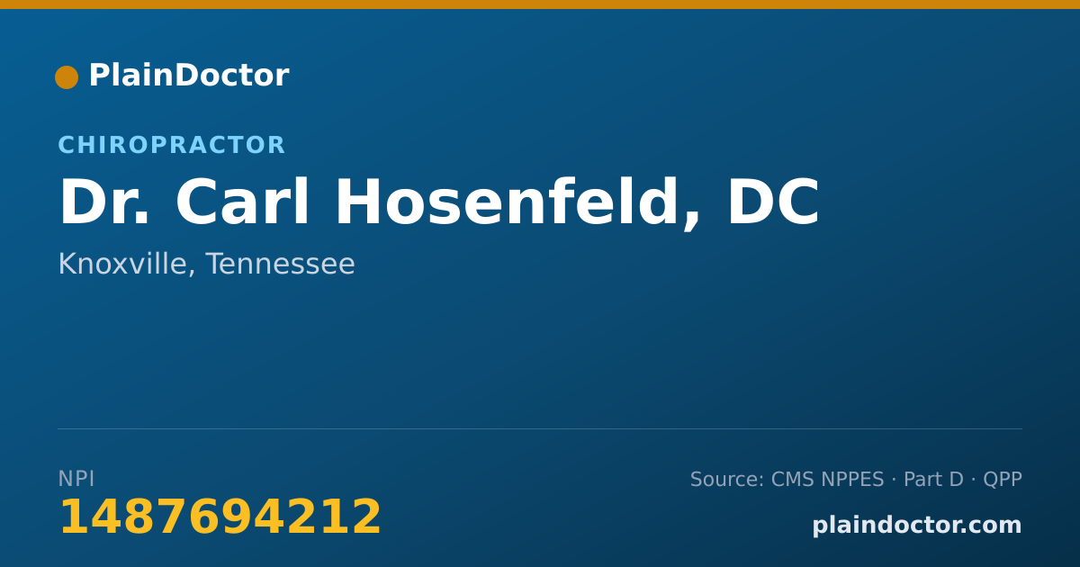 Shareable card for Carl Hosenfeld, DC - Chiropractor, Knoxville, TN