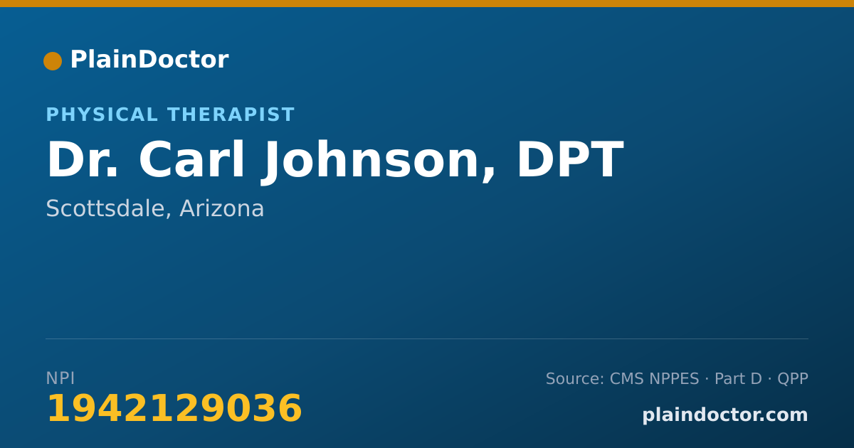 Shareable card for Carl Johnson, DPT - Physical Therapist, Scottsdale, AZ