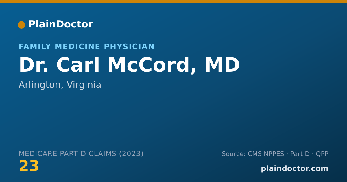 Shareable card for Carl McCord, MD - Family Medicine Physician, Arlington, VA