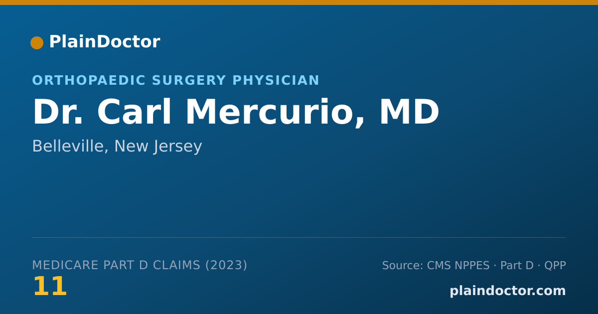 Shareable card for Carl Mercurio, MD - Orthopaedic Surgery Physician, Belleville, NJ