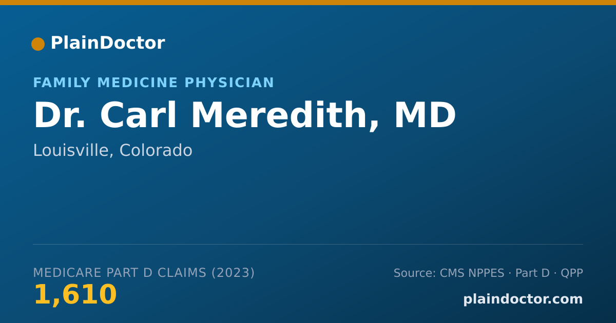 Shareable card for Carl Meredith, MD - Family Medicine Physician, Louisville, CO