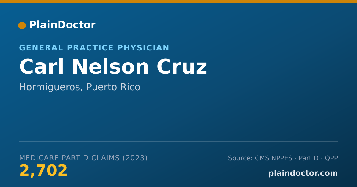 Shareable card for Carl Nelson Cruz - General Practice Physician, Hormigueros, PR