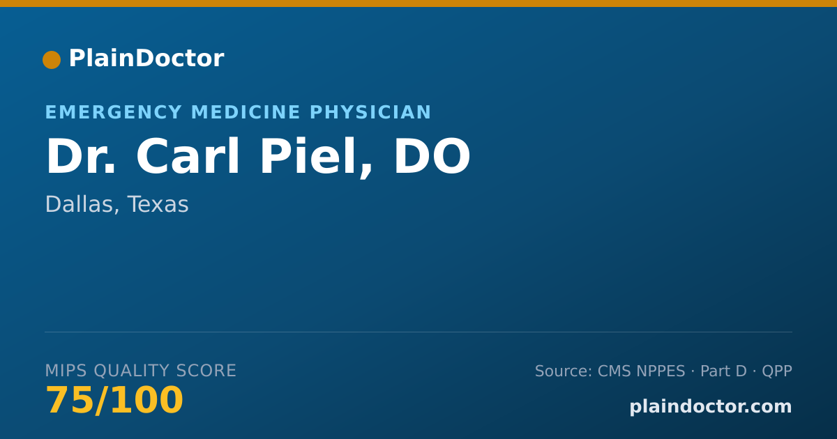 Shareable card for Carl Piel, DO - Emergency Medicine Physician, Dallas, TX