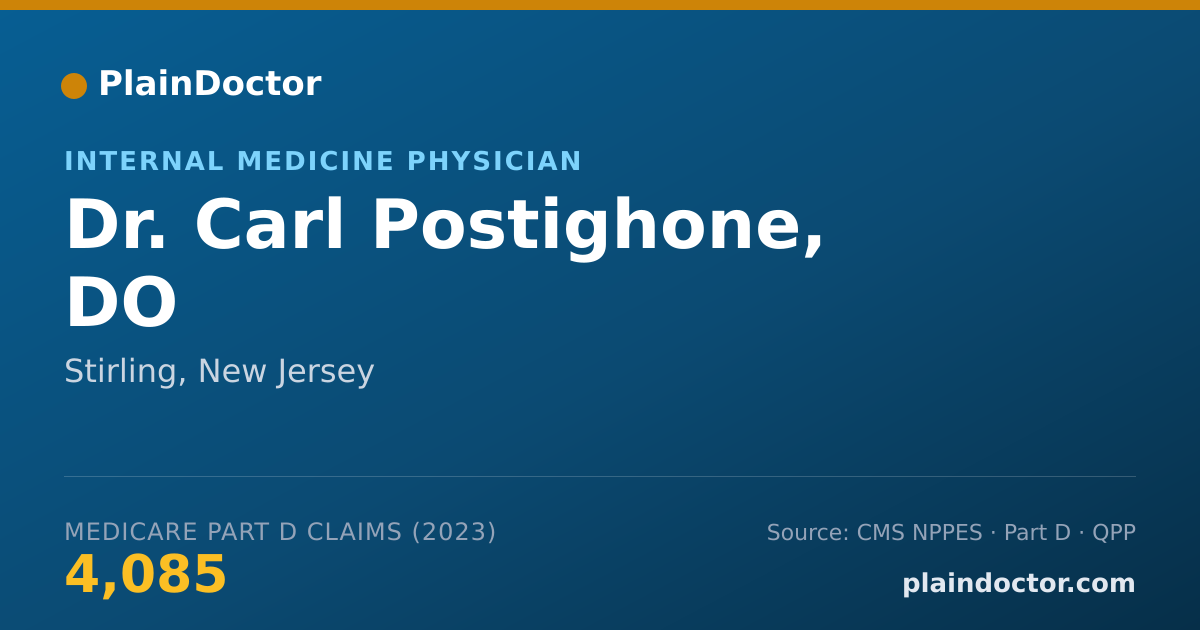 Shareable card for Carl Postighone, DO - Internal Medicine Physician, Stirling, NJ