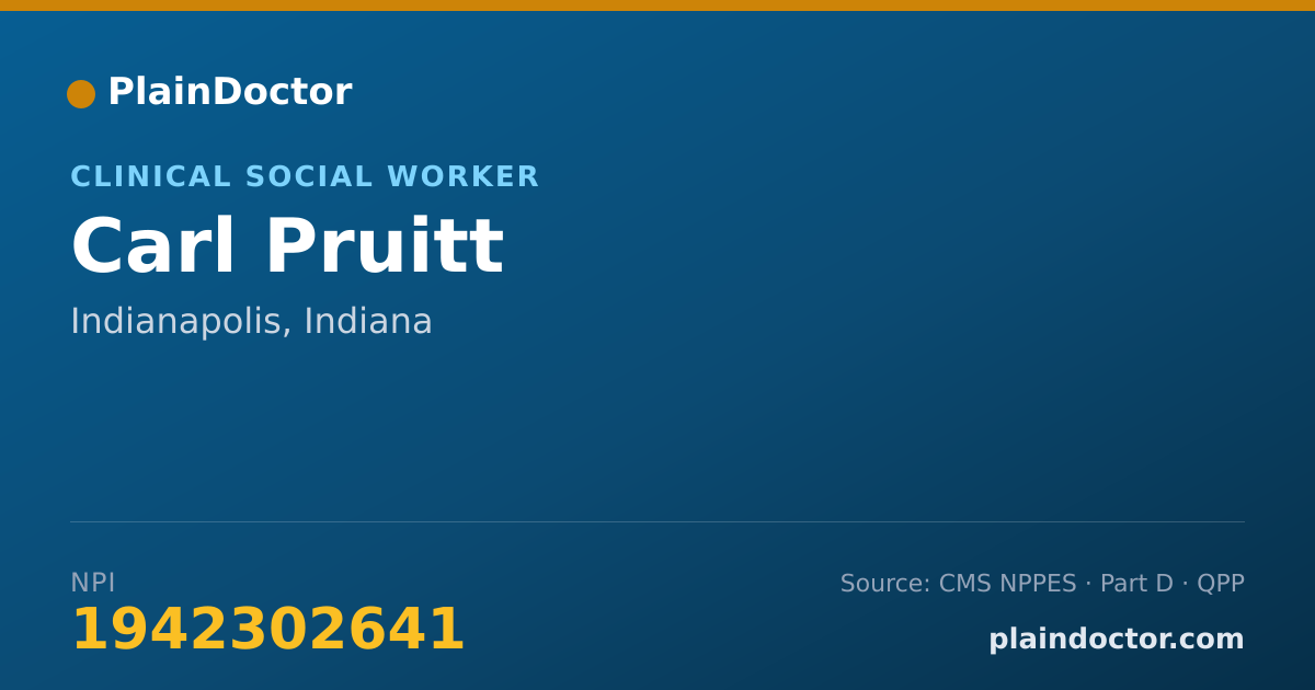Shareable card for Carl Pruitt - Clinical Social Worker, Indianapolis, IN