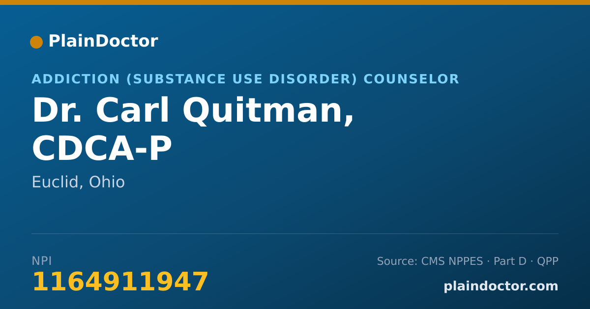 Shareable card for Carl Quitman, CDCA-P - Addiction (Substance Use Disorder) Counselor, Euclid, OH
