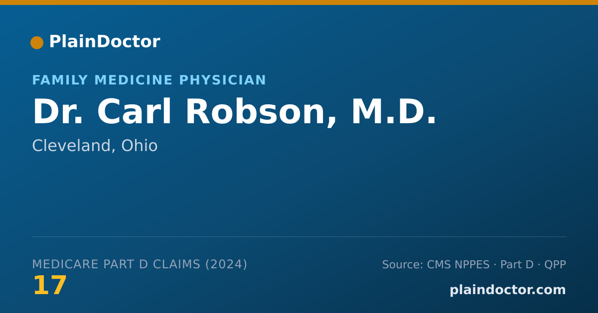 Shareable card for Carl Robson, M.D. - Family Medicine Physician, Cleveland, OH