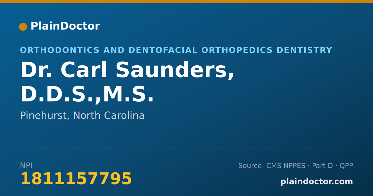Shareable card for Carl Saunders, D.D.S.,M.S. - Orthodontics and Dentofacial Orthopedics Dentistry, Pinehurst, NC