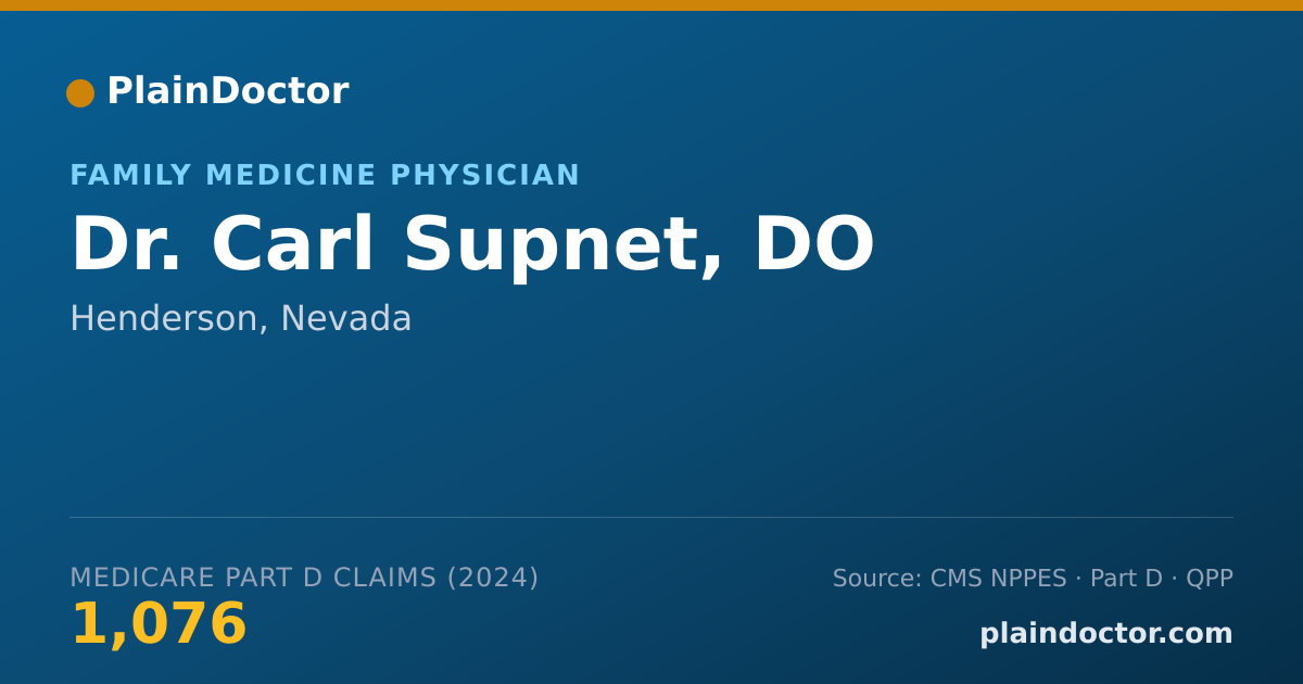 Shareable card for Carl Supnet, DO - Family Medicine Physician, Henderson, NV