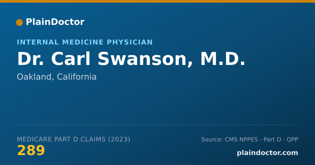 Shareable card for Carl Swanson, M.D. - Internal Medicine Physician, Oakland, CA