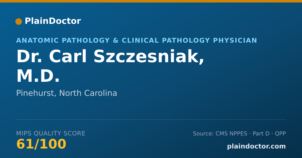 Shareable card for Carl Szczesniak, M.D. - Anatomic Pathology & Clinical Pathology Physician, Pinehurst, NC