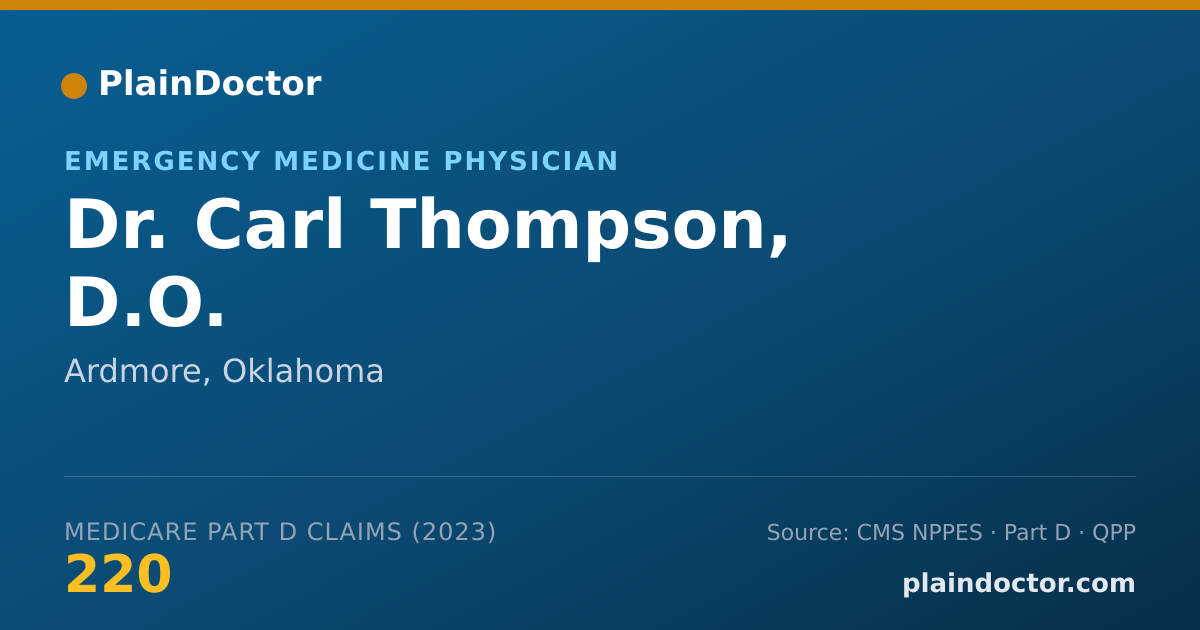 Shareable card for Carl Thompson, D.O. - Emergency Medicine Physician, Ardmore, OK