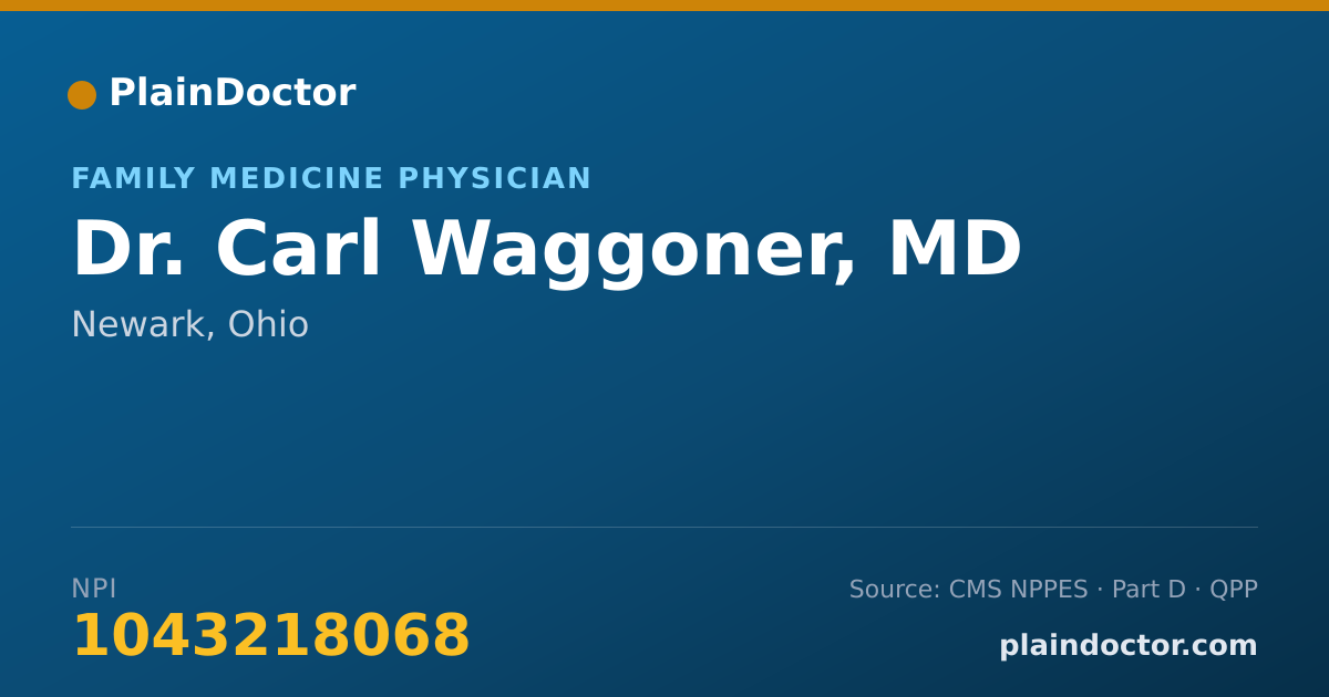 Shareable card for Carl Waggoner, MD - Family Medicine Physician, Newark, OH