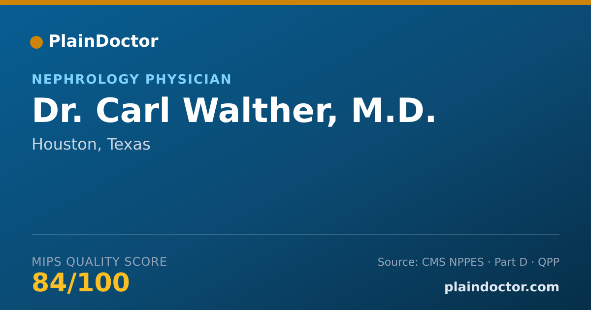 Shareable card for Carl Walther, M.D. - Internal Medicine Physician, Houston, TX