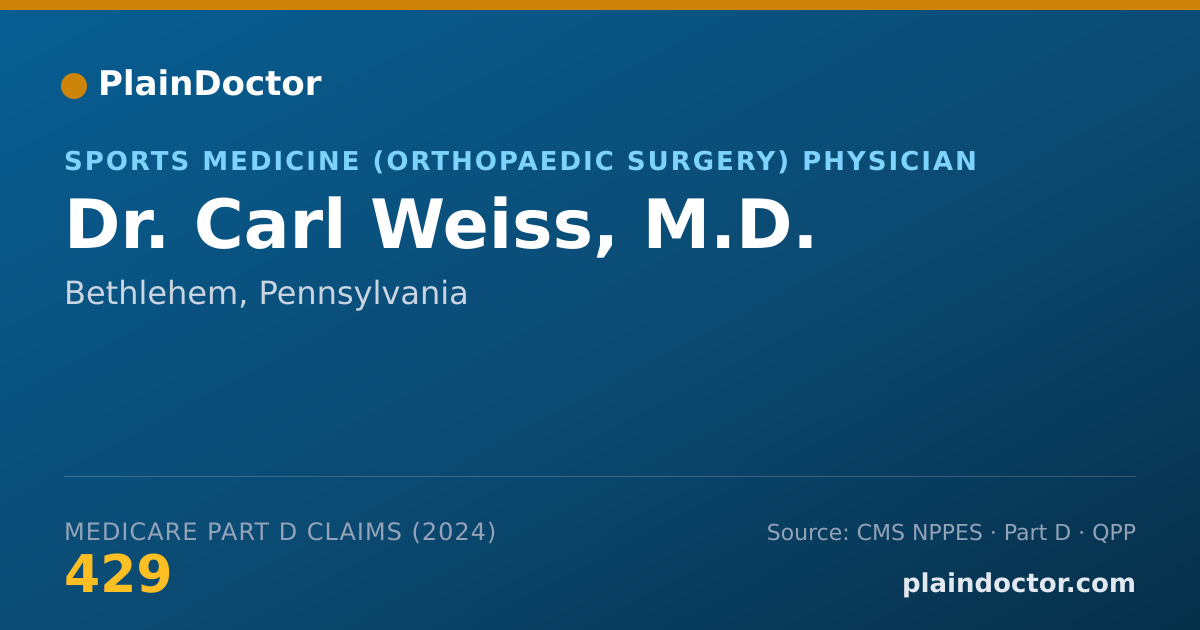 Shareable card for Carl Weiss, M.D. - Orthopaedic Surgery Physician, Bethlehem, PA
