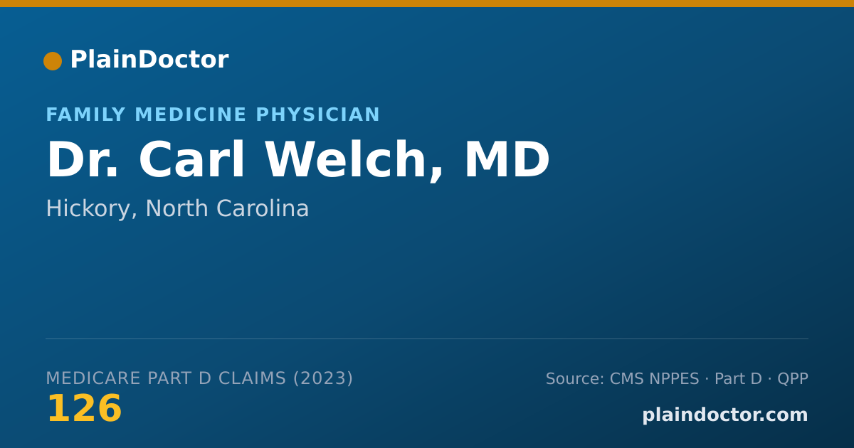 Shareable card for Carl Welch, MD - Family Medicine Physician, Hickory, NC