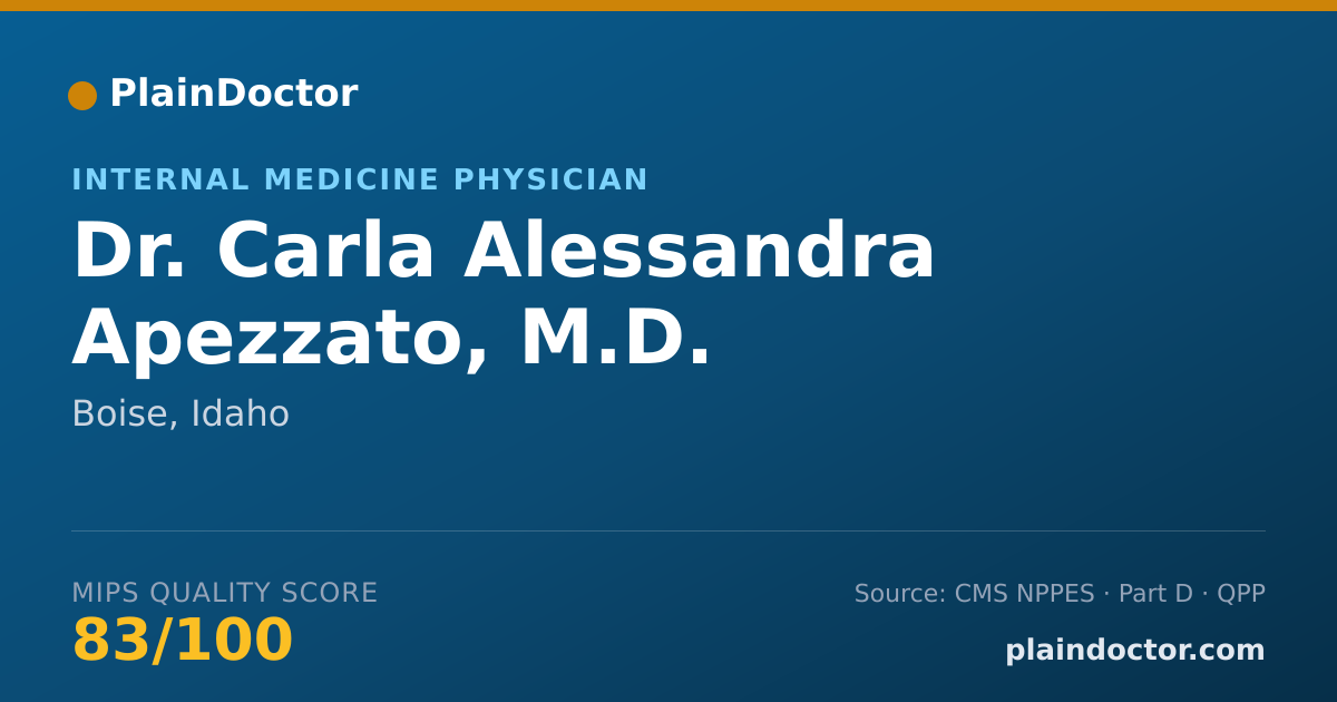 Shareable card for Carla Alessandra Apezzato, M.D. - Internal Medicine Physician, Boise, ID