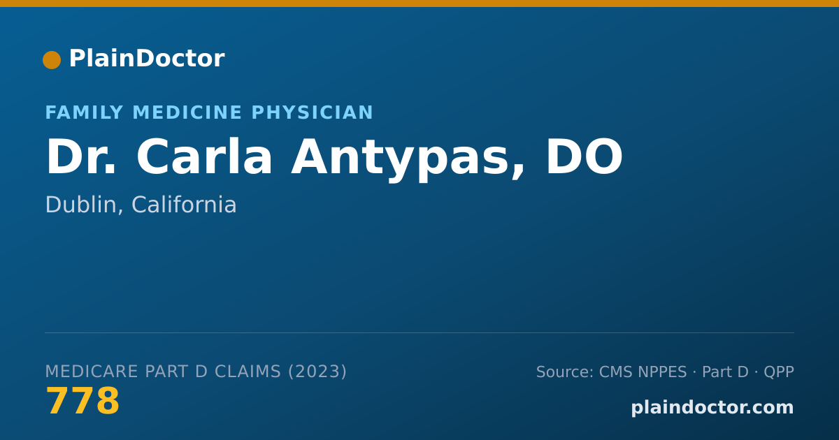Shareable card for Carla Antypas, DO - Family Medicine Physician, Dublin, CA