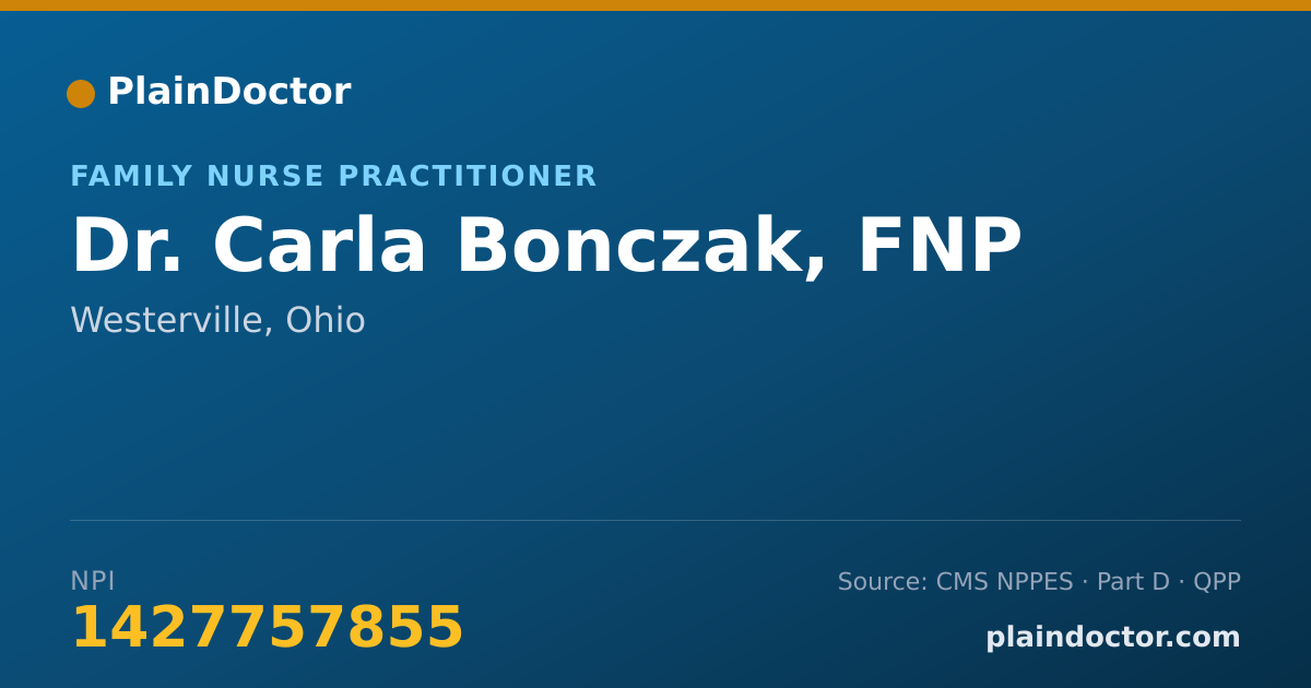 Shareable card for Carla Bonczak, FNP - Family Nurse Practitioner, Westerville, OH