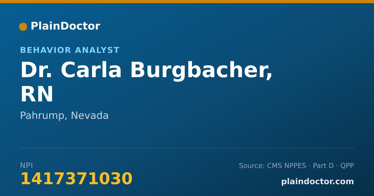 Shareable card for Carla Burgbacher, RN - Behavior Analyst, Pahrump, NV