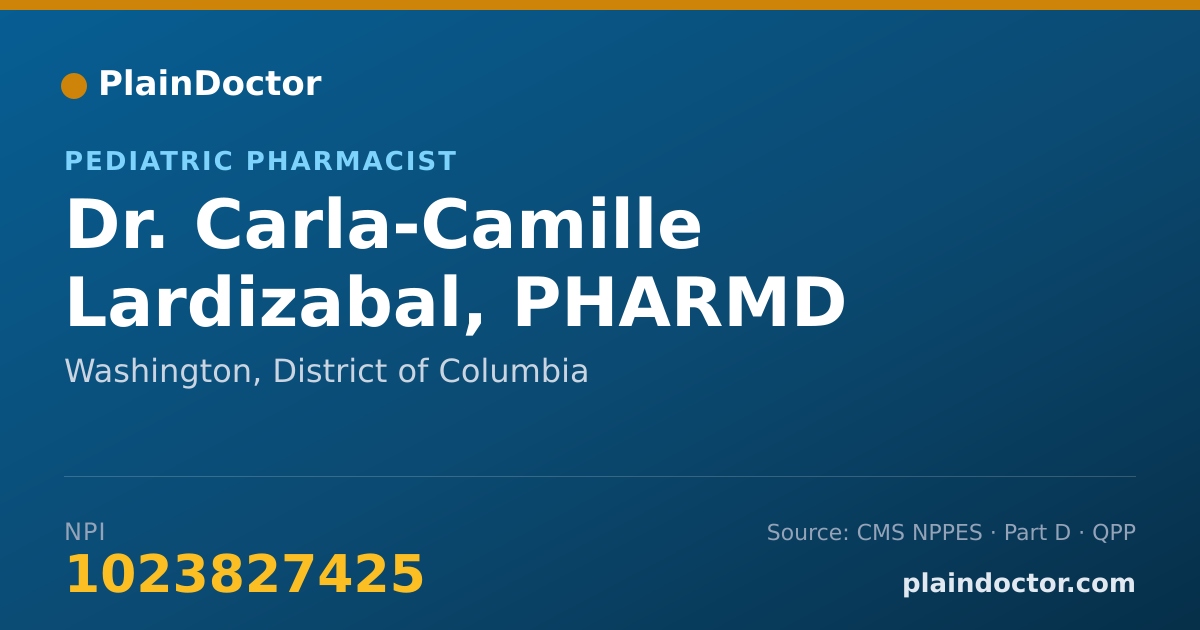 Shareable card for Carla-Camille Lardizabal, PHARMD - Pediatric Pharmacist, Washington, DC
