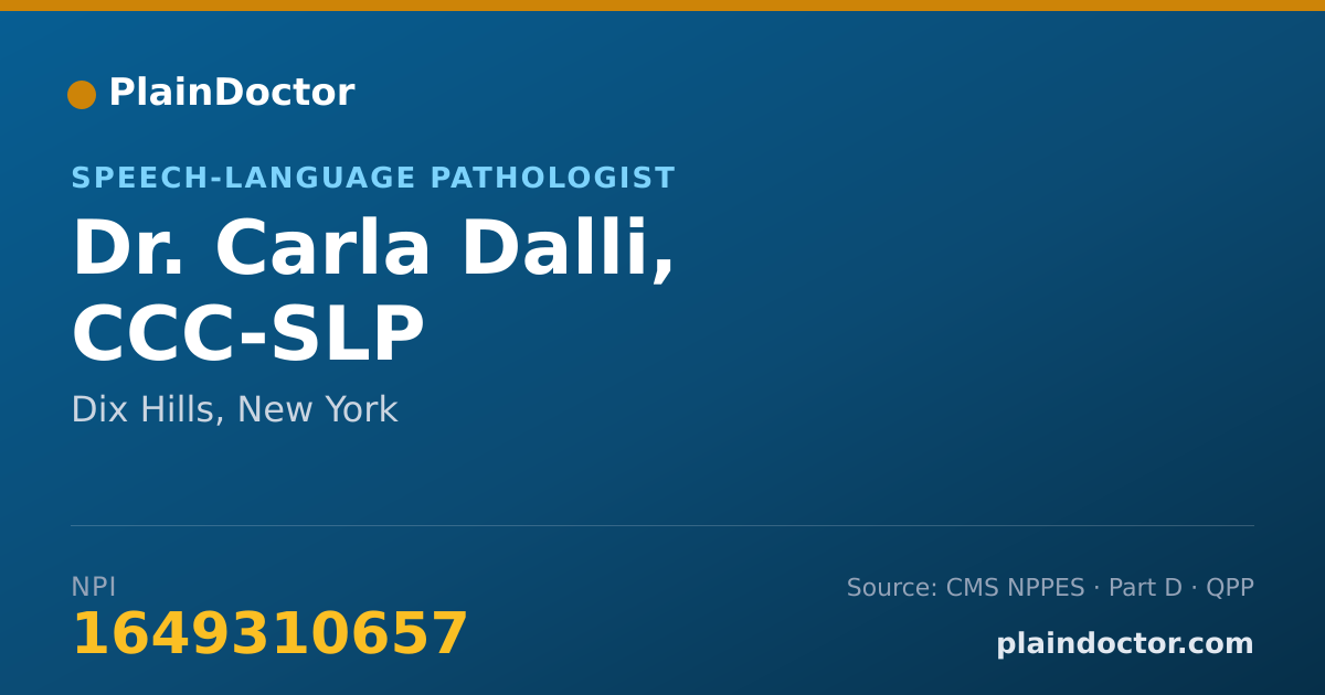 Shareable card for Carla Dalli, CCC-SLP - Speech-Language Pathologist, Dix Hills, NY