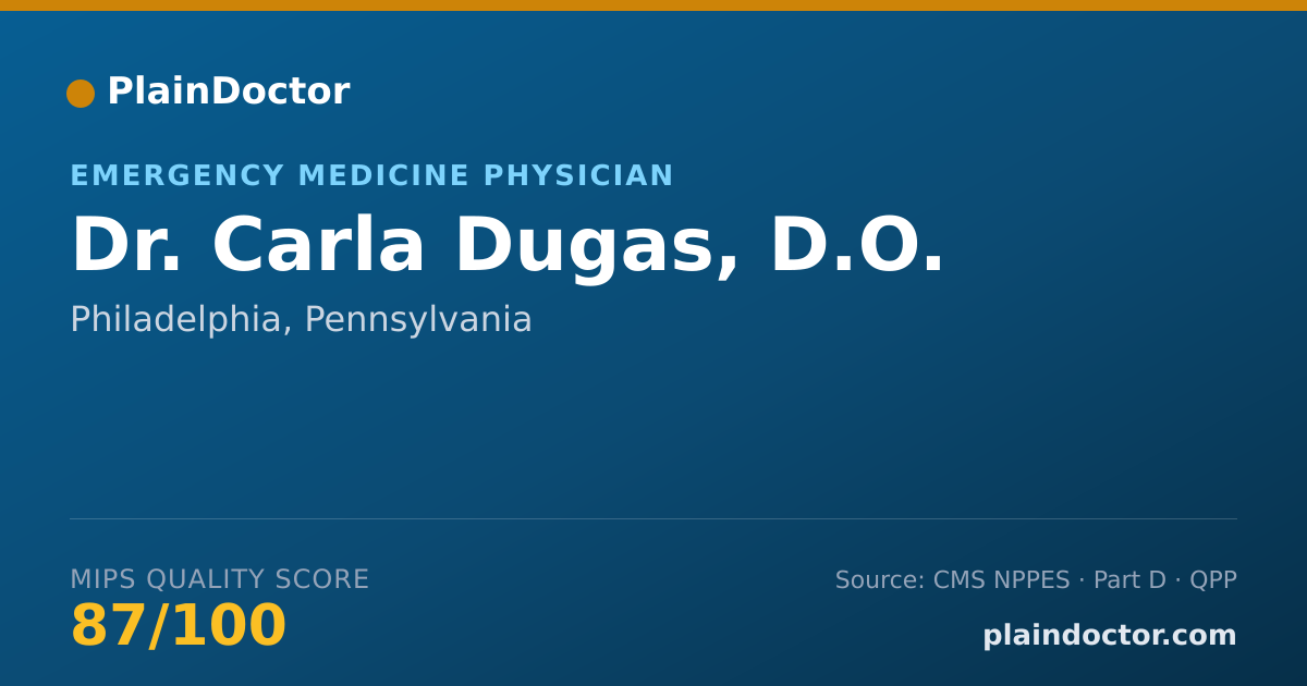 Shareable card for Carla Dugas, D.O. - Emergency Medicine Physician, Philadelphia, PA