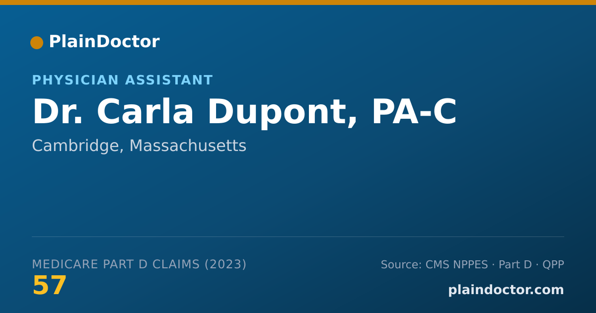 Shareable card for Carla Dupont, PA-C - Physician Assistant, Cambridge, MA