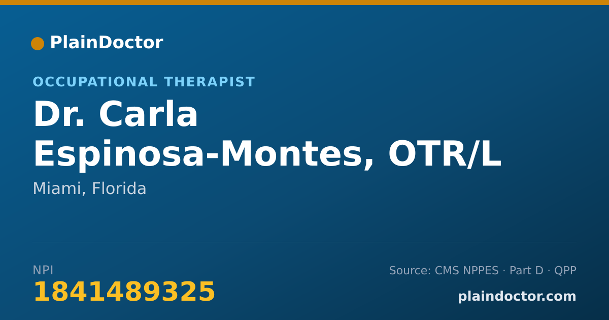 Shareable card for Carla Espinosa-Montes, OTR/L - Occupational Therapist, Miami, FL