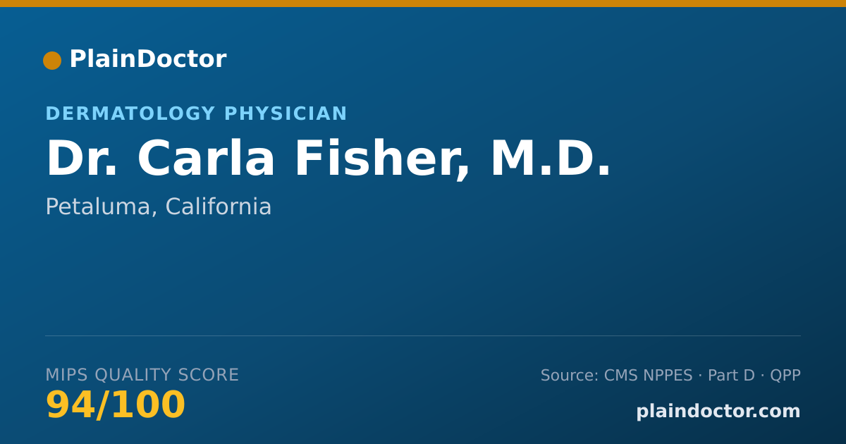 Shareable card for Carla Fisher, M.D. - Dermatology Physician, Petaluma, CA