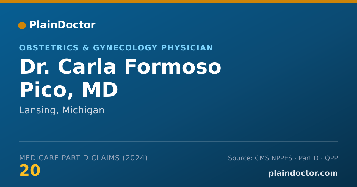 Shareable card for Carla Formoso Pico, MD - Obstetrics & Gynecology Physician, Lansing, MI