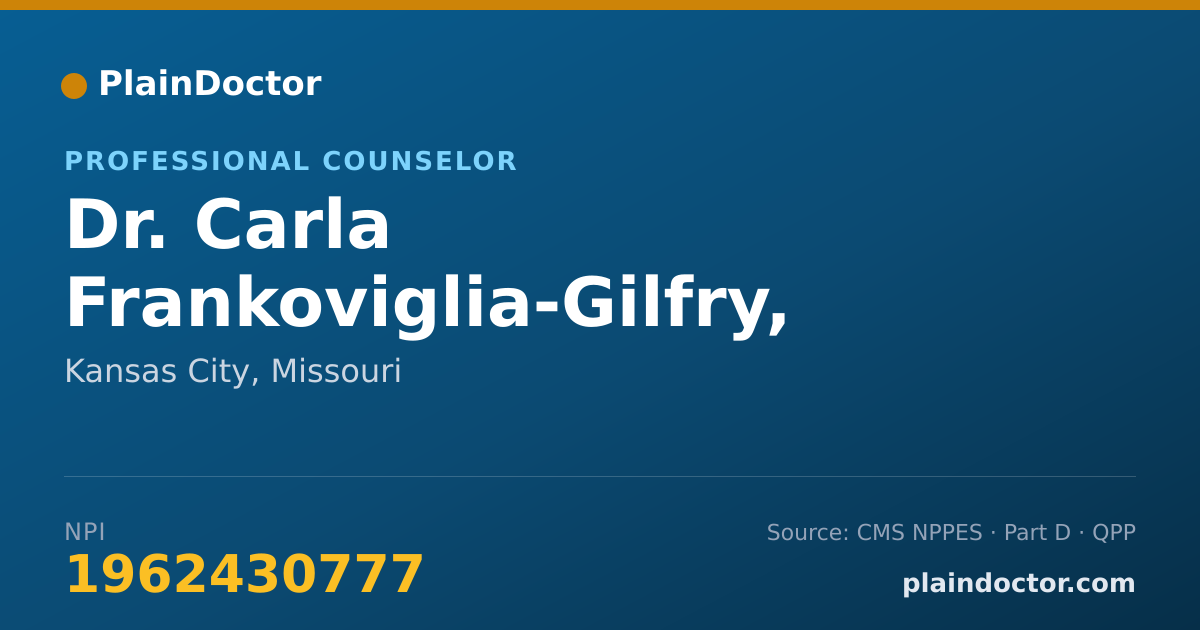 Shareable card for Carla Frankoviglia-Gilfry, LPC - Professional Counselor, Kansas City, MO